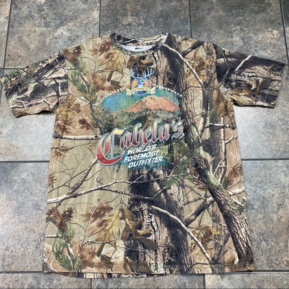 Men’s Paramount Outdoors Cabela’s Short Sleeve Camo T-Shirt Size XL